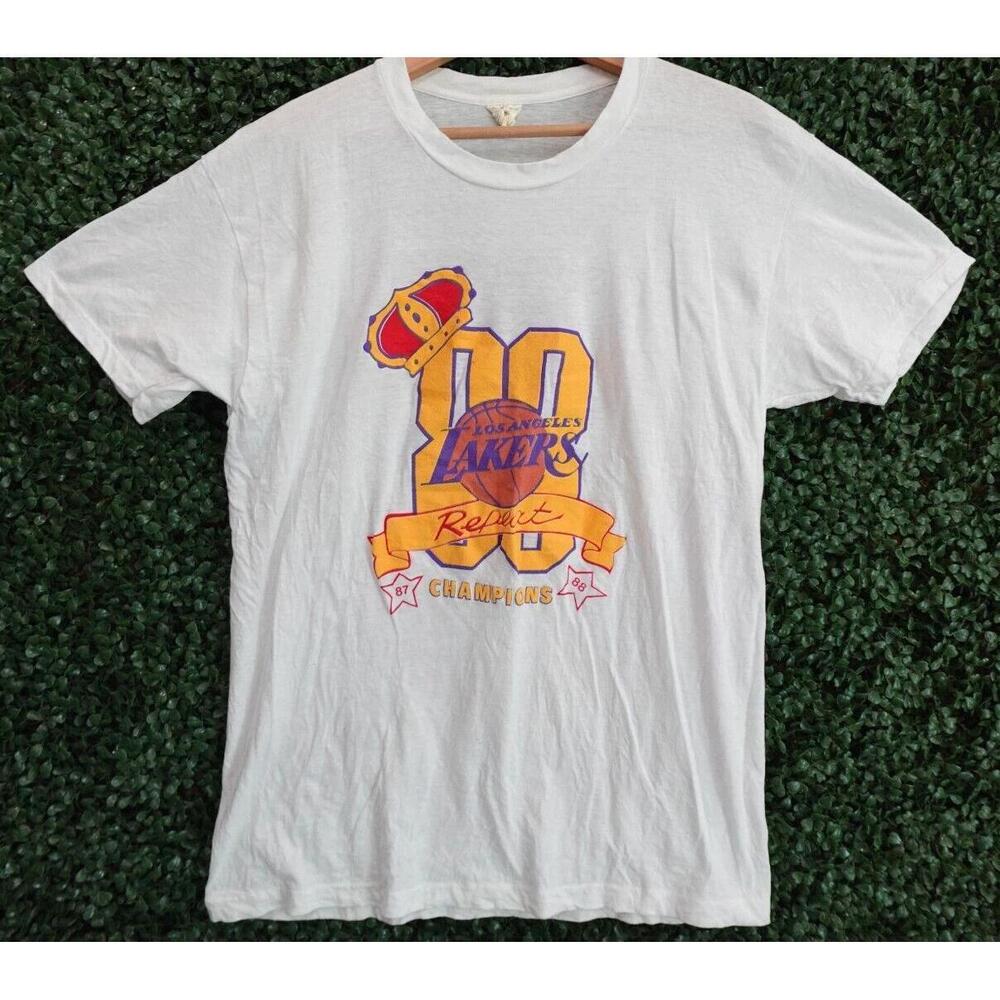 Los Angeles Lakers 87-88 Repeat Nba Champions Single Stitch T-Shirt Xl